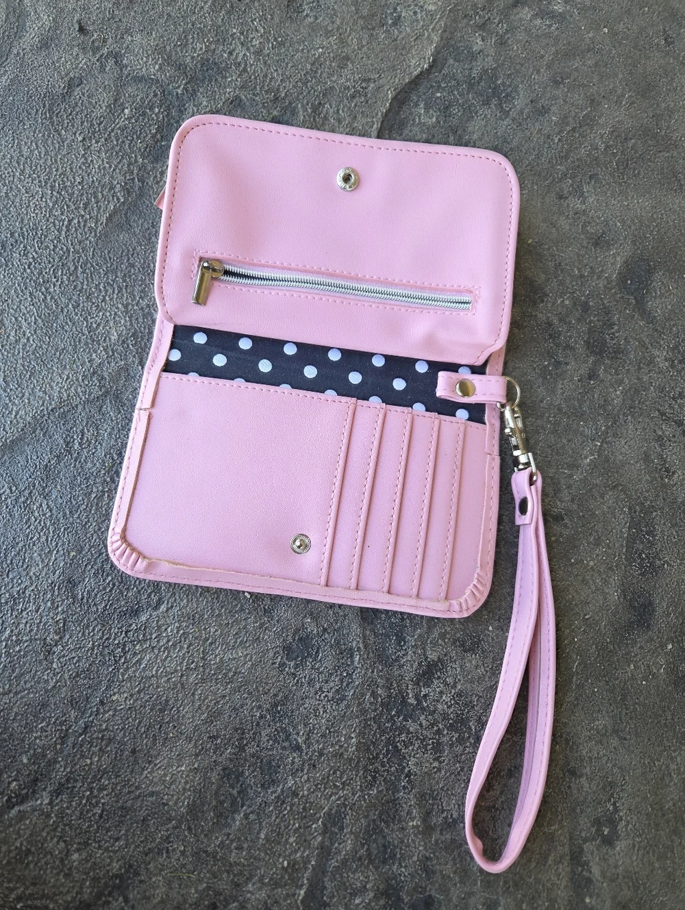Pink Wristlet Zippered Wallet Mary Kay Removable Strap